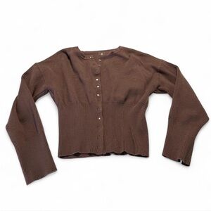 Brown Button-Up Cardigan